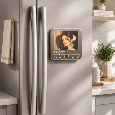 Birthday Gift for Wife Personalized Musical Fridge Magnet | Music Player Refrigerator Magnet Rechargeable Sound Magnet 1st for Wife